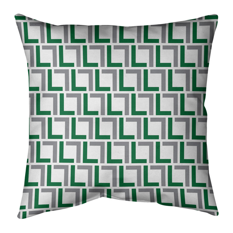 Housse de coussin Philadelphia Football Luxury, Blanc / Vert / Gris, 14 po x 14 po, Faux lin