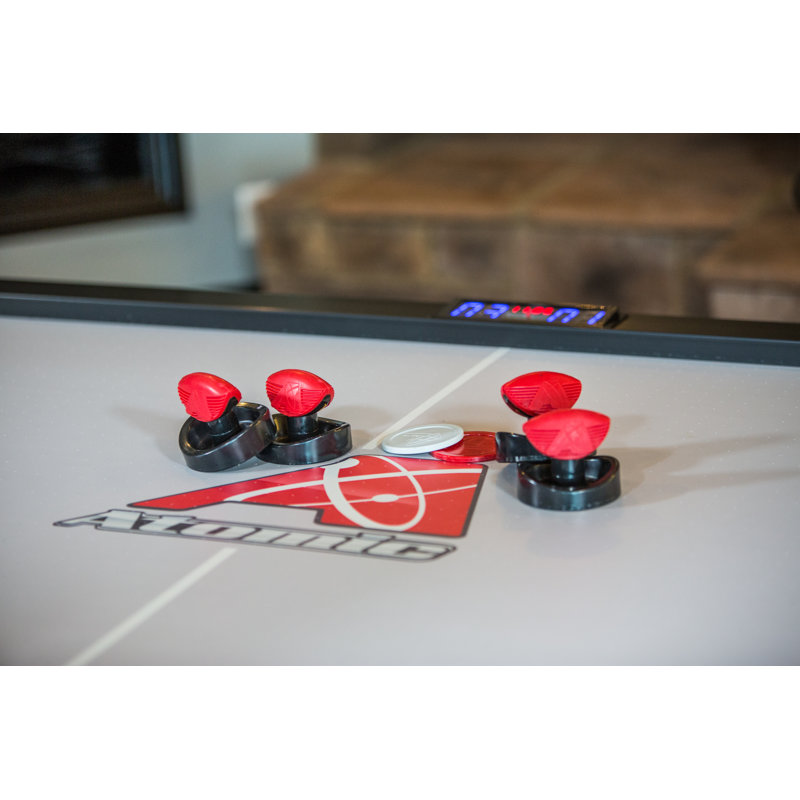 Atomic AH800 8' Black Air Hockey Table with LED Scoring