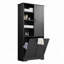 Armoire de rangement de salle de bain avec portes et tiroirs, panier à linge inclinable, plusieurs espaces de rangement-2114094967