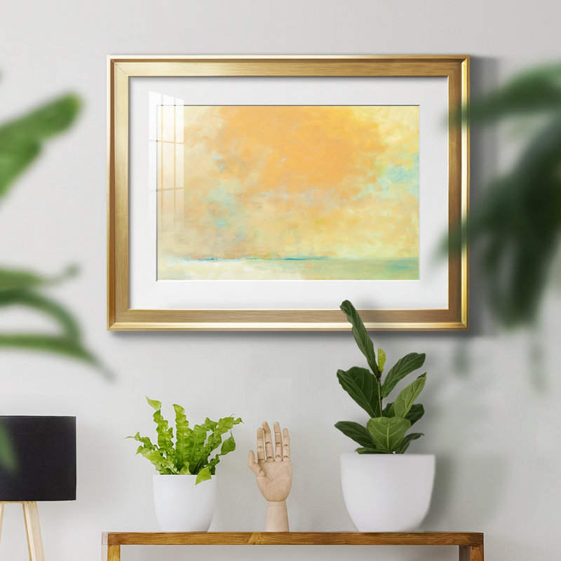 Tangerine - peinture encadrée, Cadre doré, H 18,5 po x l 24,5 po x P 1,5 po
