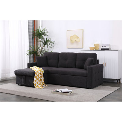 Canapé-lit modulaire avec méridienne avec rangement Lambswool