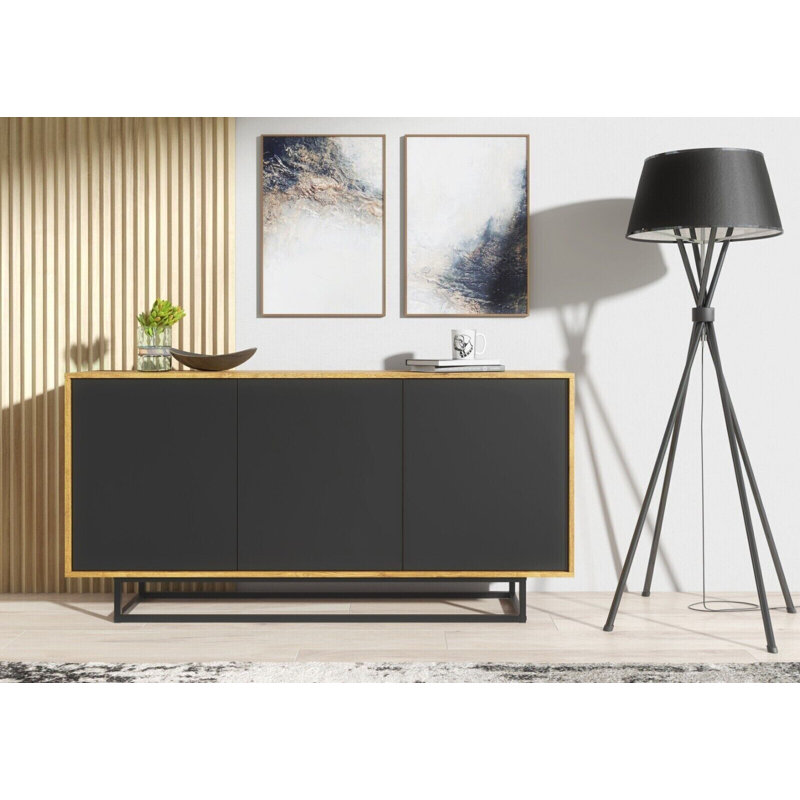 Erentraud 160cm Sideboard, Oak/Black