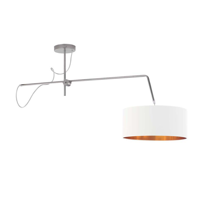 Santina 1 - Light Drum Pendant, White, Grey