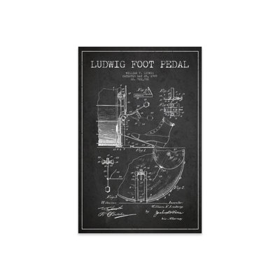 " Ludwig Pedal Charcoal Patent Blueprint " by Aged Pixel