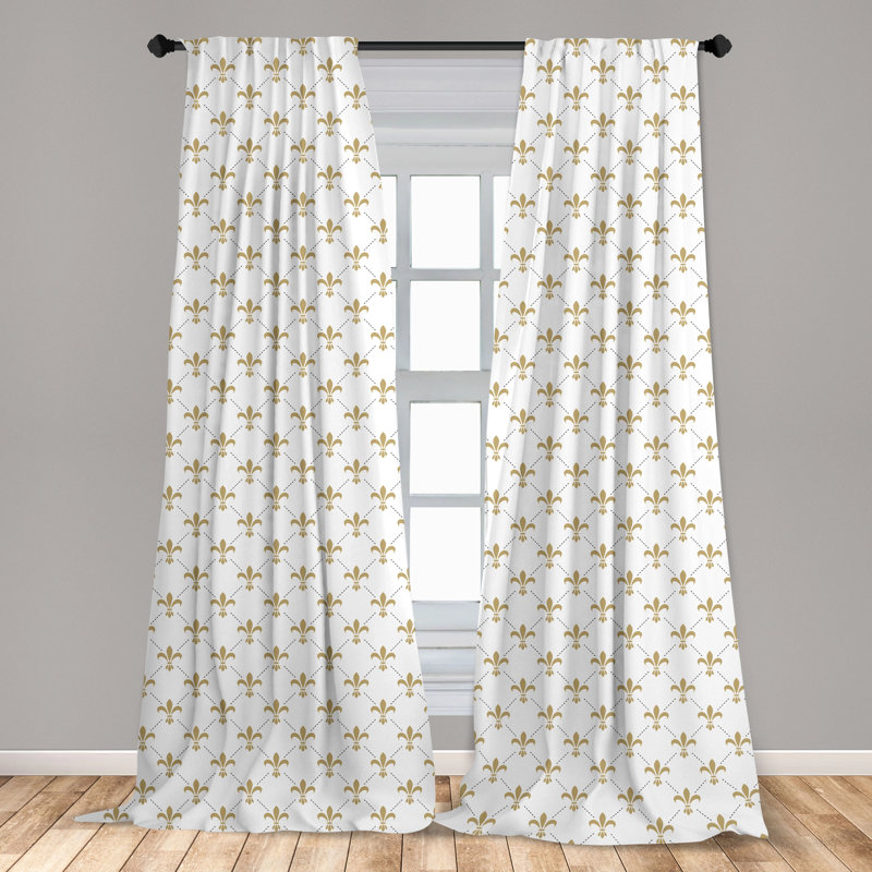 Fleur De Lis Semi-Sheer Rod Pocket Sliding Panel, 28" x 84"