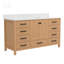 Meuble-lavabo autoportant 60 po avec comptoir simple en bois massif et structure en bois massif 60 po