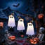 Halloween Decorations, Halloweens Party Decoration Indoor, 2 Packs Light Up Ghost-Lighted Spooky Ghost Decor for Porches Yards Gardens Lawn