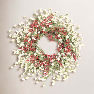 24" Handcrafted Berry Forsythia Wreath