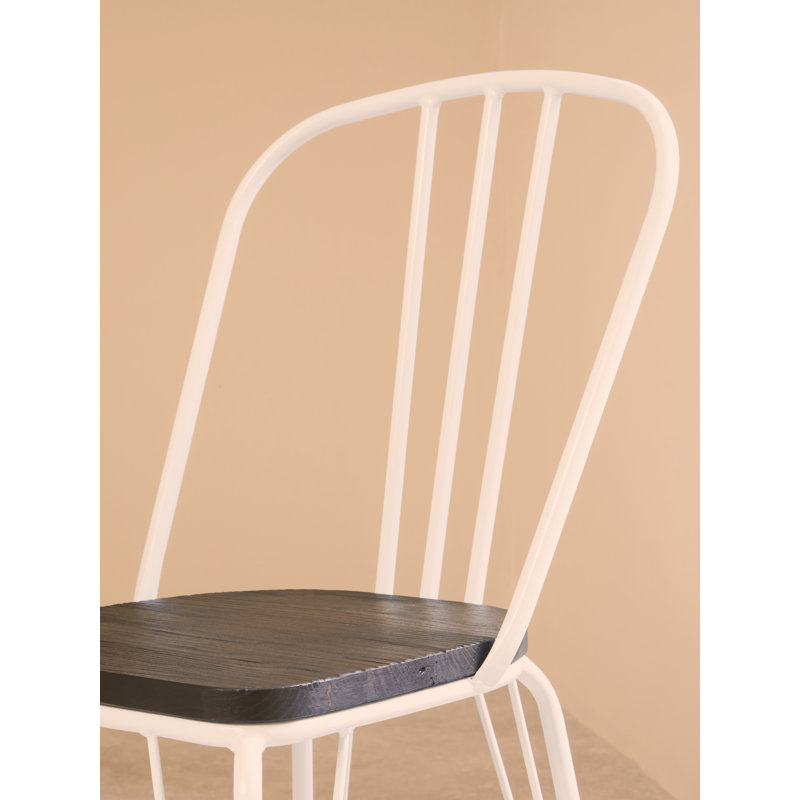 Latham 46cm H Slat Back Dining Chair, White/Dark Brown