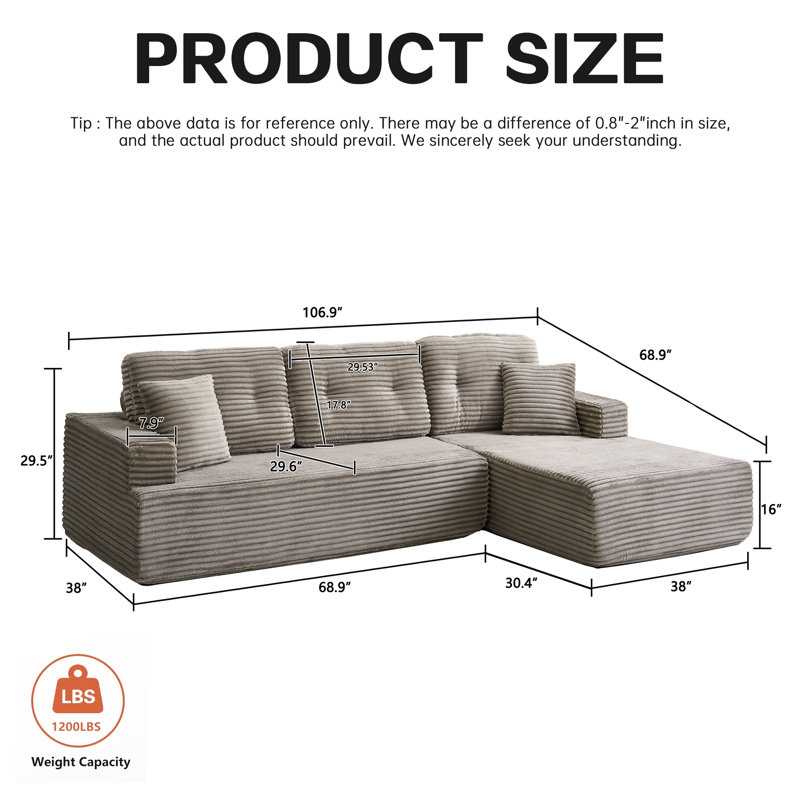 Left-facing Reclining Sofa