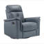 Fauteuil inclinable en cuir bleu gris et gris-128515356