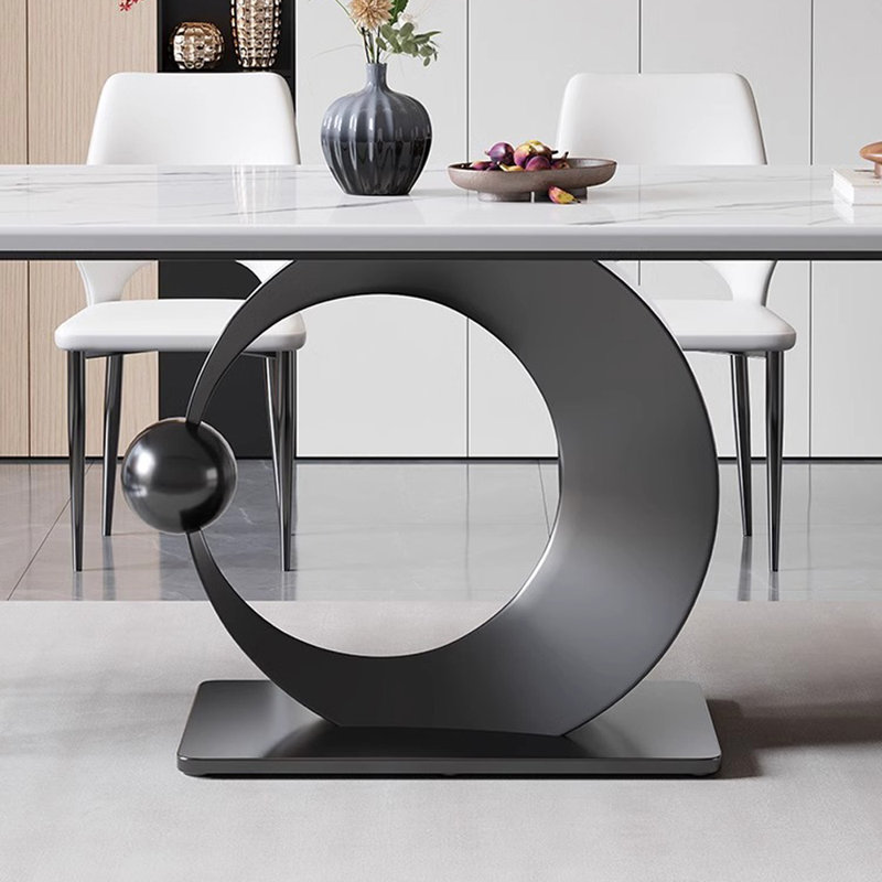 Table et chaise de luxe haut de gamme Light Light, H 29,5 po x L 62,9 po x l 35,4 po, Noir, noir, noir, noir