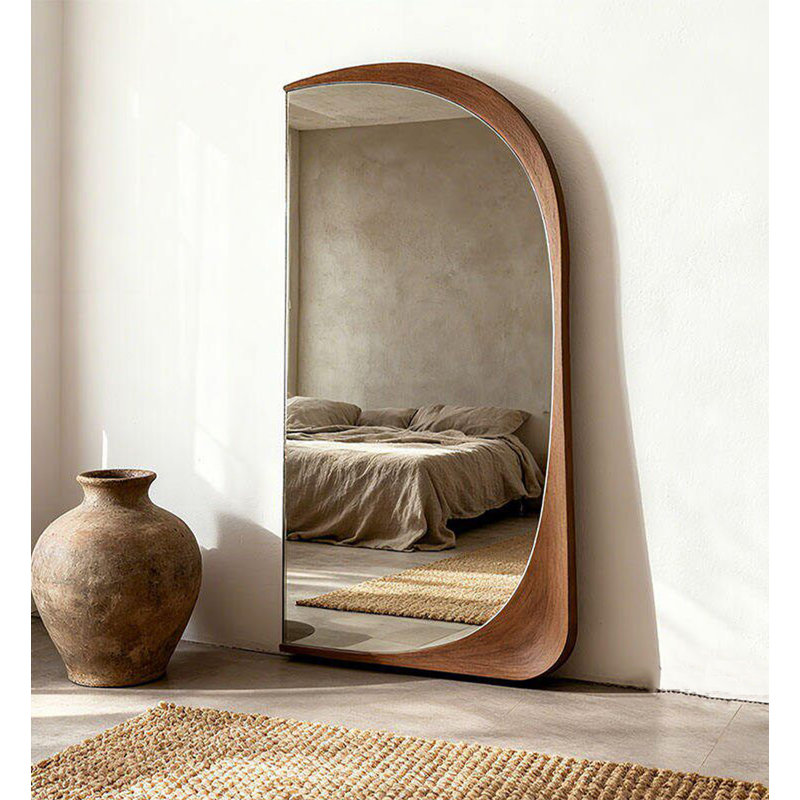 Miroir pleine longueur haute définition en bois de style médiéval, 70.87" H x 39.37" W