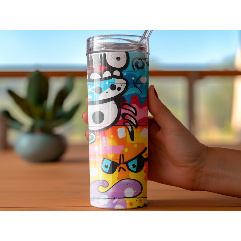 Choose Handmade Tumblers 591ml Vacuum Insulated Stainless Steel (18/8) Travel Tumbler with Straw