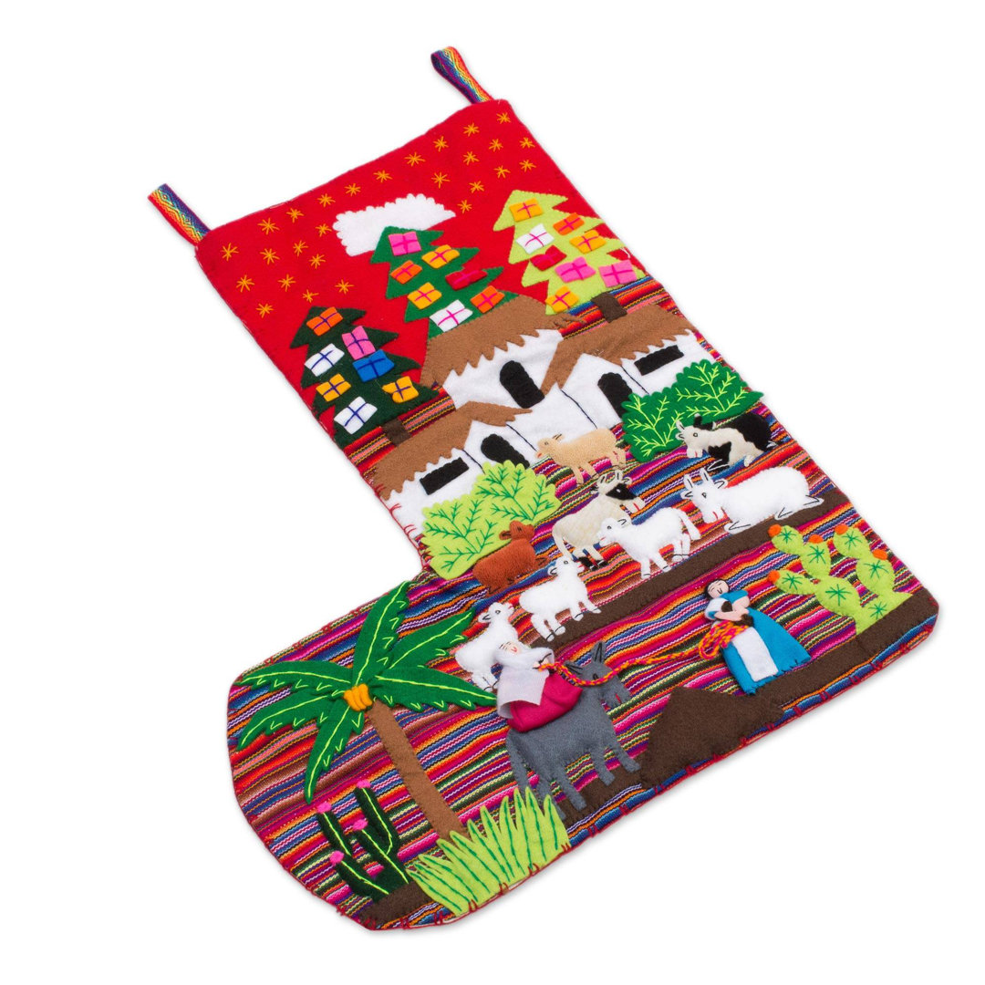 The Holiday Aisle® No Room At The Inn Applique Christmas Stocking The Holiday Aisle®