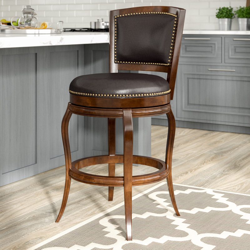 Tabouret de bar pivotant 29 po Brockway, Noyer, Brun
