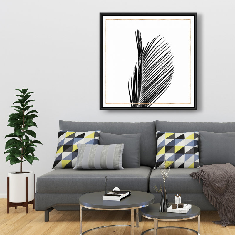 «Areca Palm» avec reproduction de ligne rose sur toile