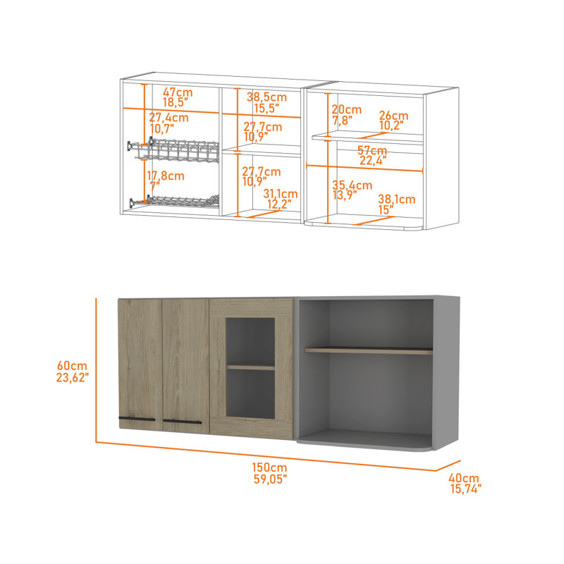 Armoire murale 3 portes Devoux