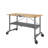SmartFold Butcher Block Portable Workbench / Folding Utility Table (Grey Steel Frame)