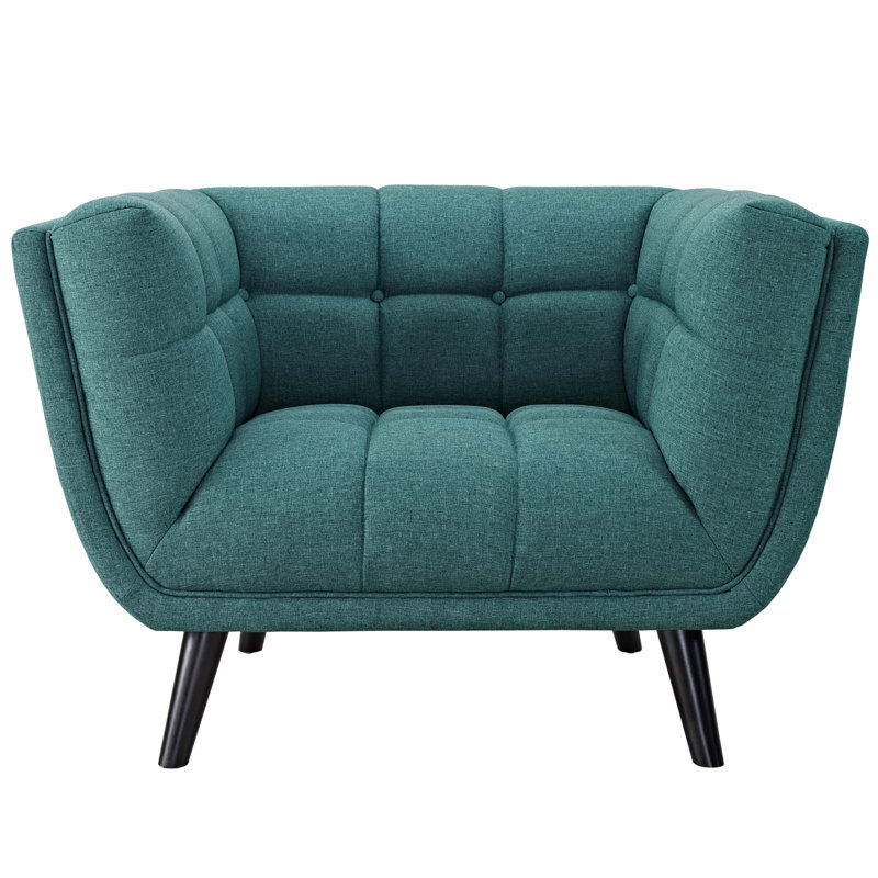 Fauteuil Bestow, Tissage uni bleu sarcelle