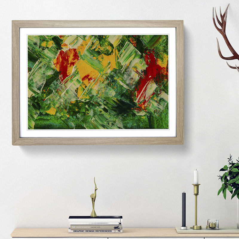 Abstract Art Painting Vol.188 by S.Johnson - Picture Frame Painting Print, Oak Framed, 62cm H x 87cm W x 2cm D