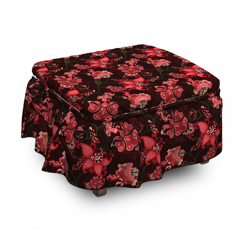 Housse pour à repose-pieds fleur motif cachemire