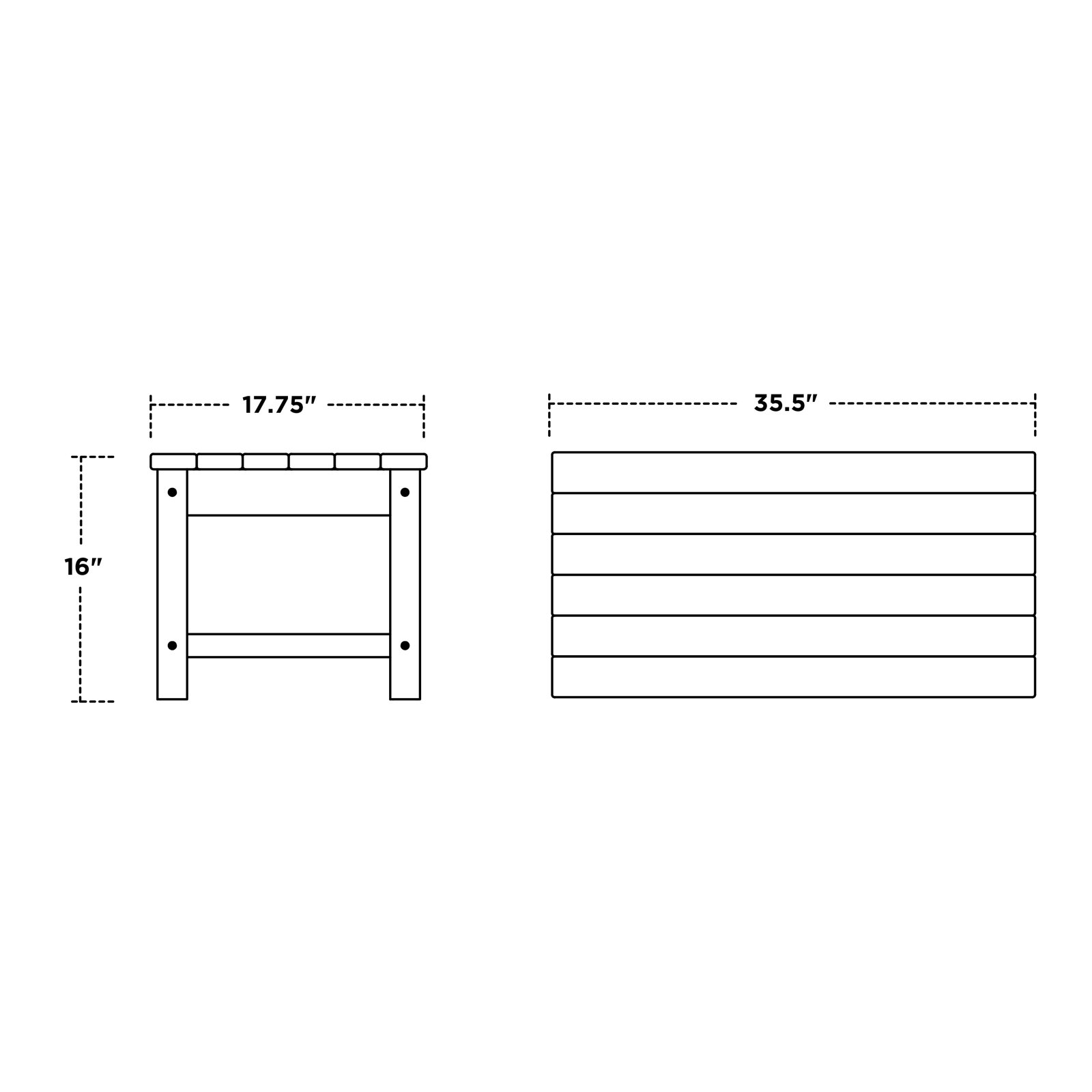 POLYWOOD® Club 18" Patio Table, White
