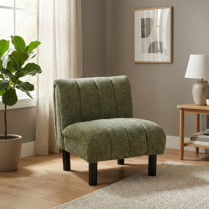 Premium Sofa Touch Fabric Accent Chair, Green