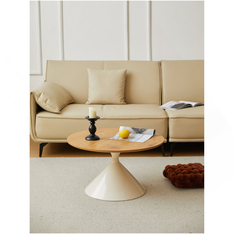 TABLE RONDE BLANC + BOIS