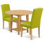 L'ensemble de table de cuisine 5 pièces comprend une table de salle à manger ronde avec Dropleaf et des tablettes et 4 chaises parsons en simili cuir flamant rose, lin blanc-42826315-60562346-112679146