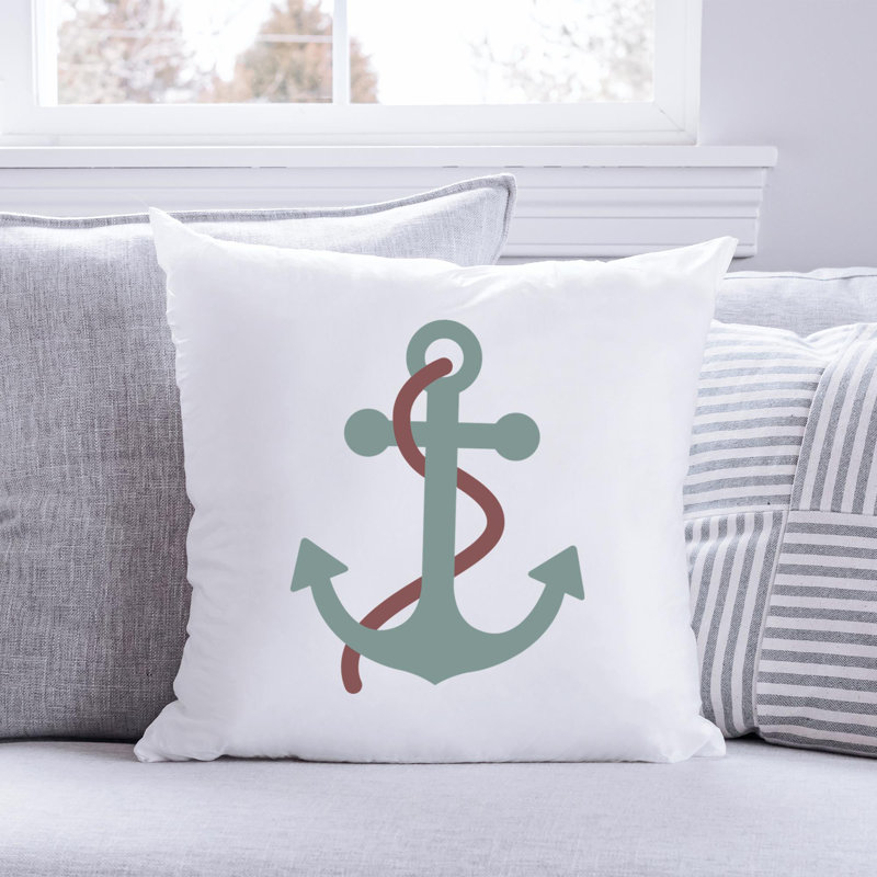 Nautical Sea Life_156 - Coussin décoratif en polyester, H 18 po x l 18 po