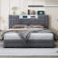 Estella Velvet Upholstered Storage Bed with LED Headboard, USB & USB-C Charging Station-844435788