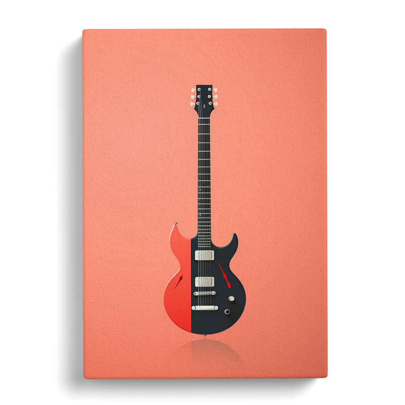 Electric Guitar Minimalism No.2 - Wrapped Canvas Print, 60cm H x 40cm W x 3cm D