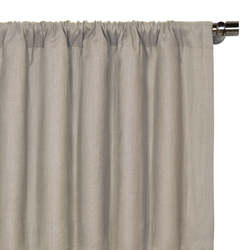 Breeze Pure Linen Room Darkening Curtain, Stone, 48" x 84"