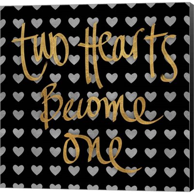 Two Hearts Become One Pattern by SD Graphics Studio - Wrapped Canvas Textual Art -  Red Barrel StudioÂ®, E696FAA3DC214436A8E3525207FCCA85