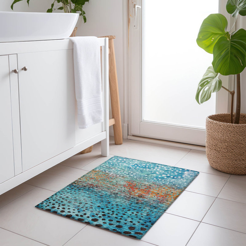 Chayil Area Rug with Non-Slip Backing, Rectangle 1'8" x 2'6"