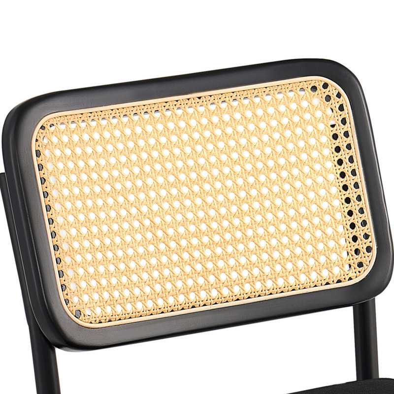 Ensemble de 2 chaises en rotin, Noir, Noir