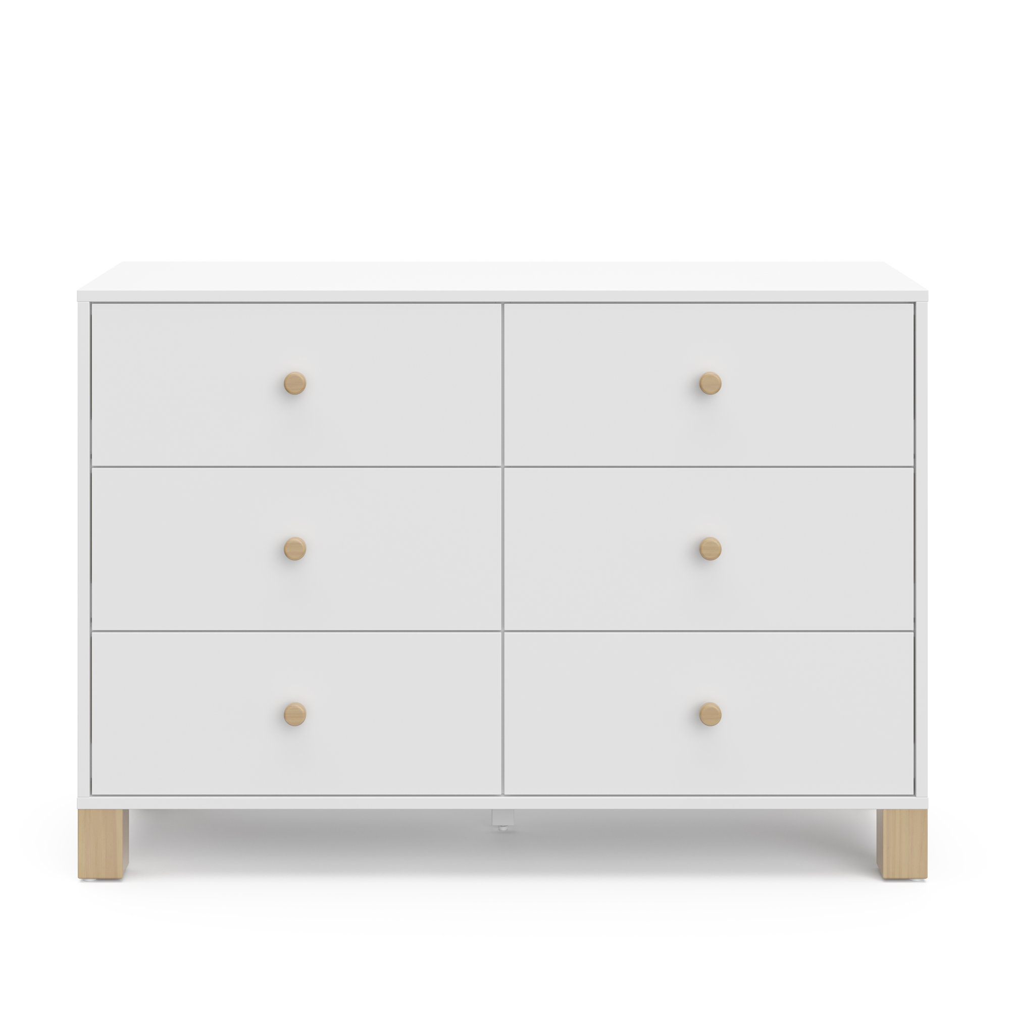 California 6 Drawer Dresser, White/Driftwood
