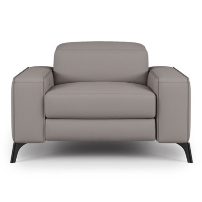 Valencia Esther Top Grain Leather Recliner Seat, Light Grey
