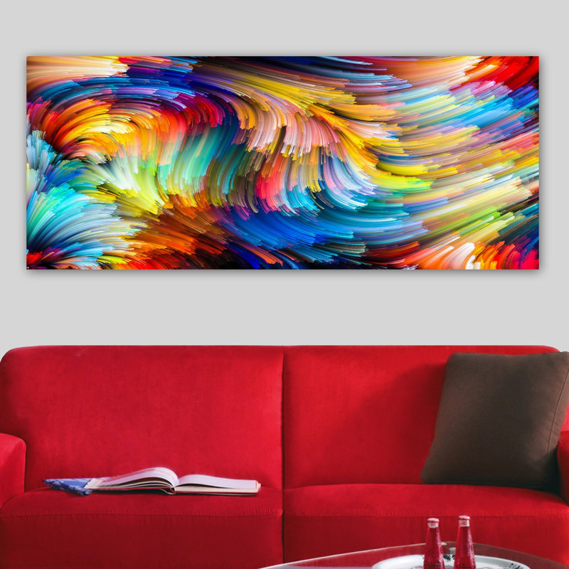 Superbe peinture sur toile décorative de 19,7 po x 47,2 po | 100% toile, cadre 100% bois (épaisseur: 1,2 po) | Idéal pour le salon, la chambre à coucher et le bureau | Couleurs éclatantes et conception unique