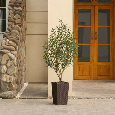 Olive artificielle Adcock pour la décoration intérieure et extérieure, faux olivier avec pot décoratif