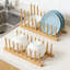 Bamboo Dish Drying Rack And Storage Organizer - Adjustable Multi-Slot Holder For Plates, Bowls, Cutting Boards, Lids, And Cups