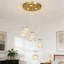 Lustre en cristal doré à 5 lumières pour couloir, hauteur réglable, plafonnier de luxe moderne intégré à 3 couleurs pour couloir d'entrée