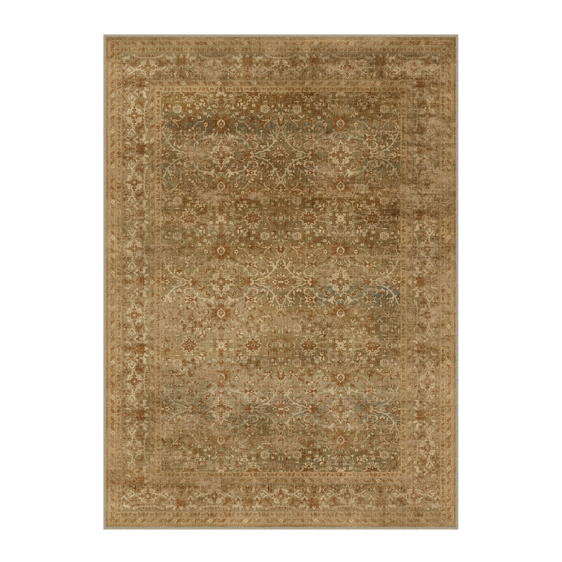 Tapis oriental lavable à la machine avec envers antidérapant Lough Vintage, Rectangle 6 pi x 9 pi