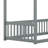 Full Size Canopy Frame Floor Bed With Fence, Guardrails-1001568347-1001568345