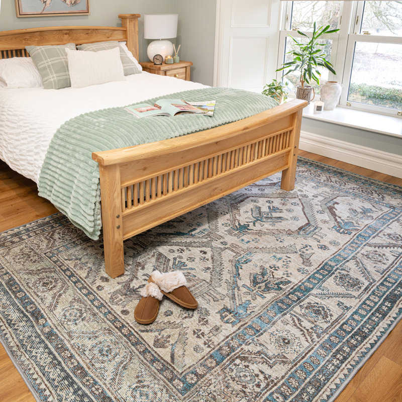 Vintage Look Cotton Flatweave Area Rug, 160cm x 230cm