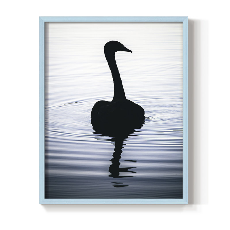 Afternoon Dip Framed Print - Solid Wood, 10" H x 8" W, Blue