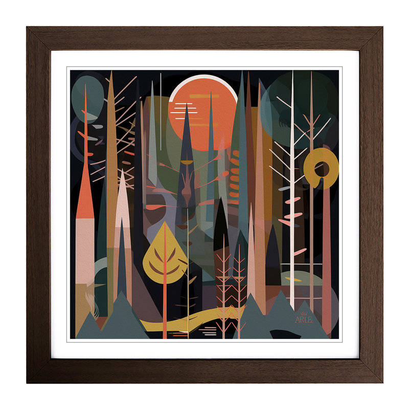 Single Picture Frame Print on Wood, Walnut