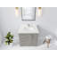 Boston 36 po X P 22 po Meuble-lavabo central D gris à peau d'éléphant avec bordure en quartz blanc-109270241