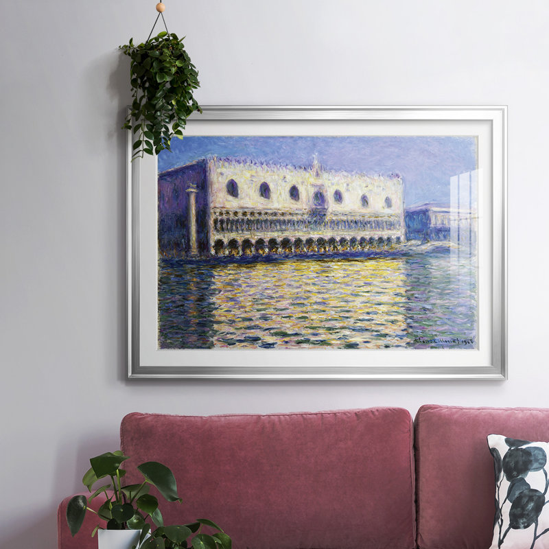 Monet, impression sur papier encadrée, Argent, H 15 po x l 21 po x P 1,5 po